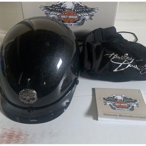 Harley Davidson Women’s Half Helmet, Metal Flake Ultra-Light, Black